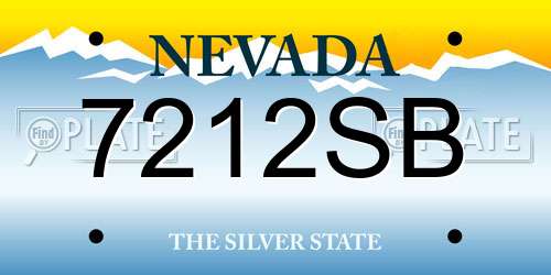 7212SB Nevada License Plate