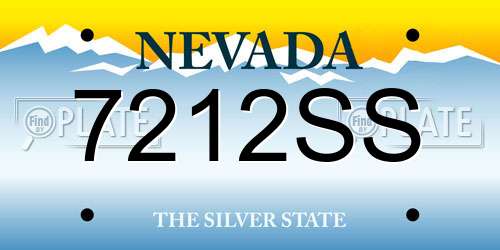 7212SS Nevada License Plate