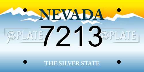 7213 Nevada License Plate