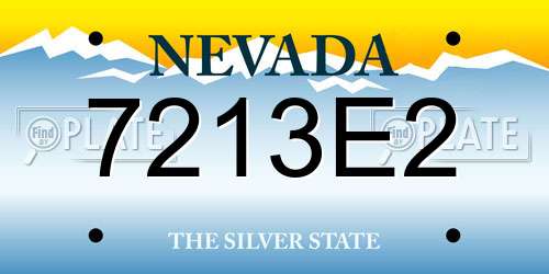 7213E2 Nevada License Plate