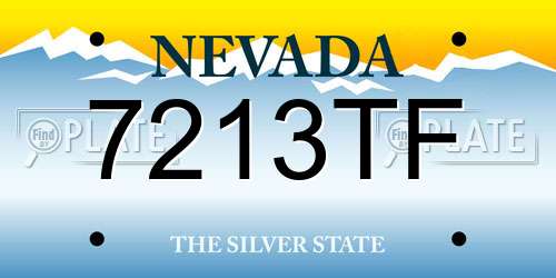 7213TF Nevada License Plate