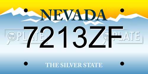 7213ZF Nevada License Plate