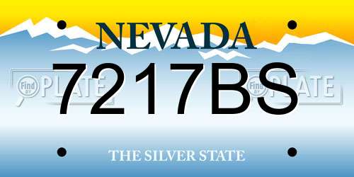 7217BS Nevada License Plate