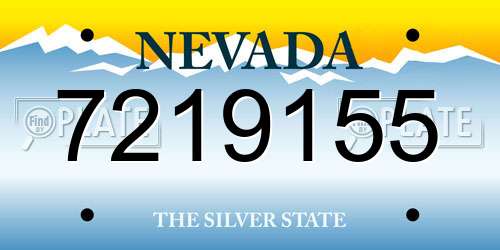 7219155 Nevada License Plate