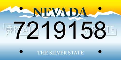 7219158 Nevada License Plate