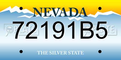 72191B5 Nevada License Plate