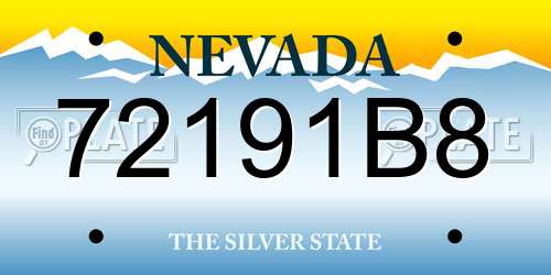 72191B8 Nevada License Plate