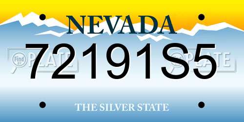 72191S5 Nevada License Plate