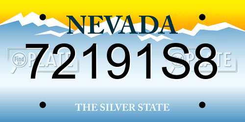 72191S8 Nevada License Plate