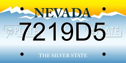 7219D5 Nevada License Plate