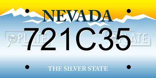 721C35 Nevada License Plate