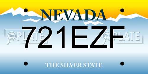721EZF Nevada License Plate