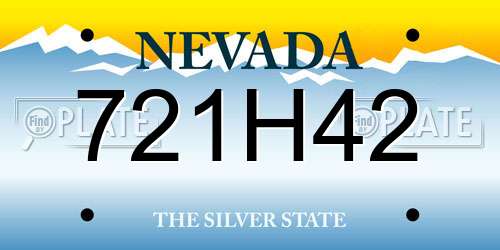 721H42 Nevada License Plate