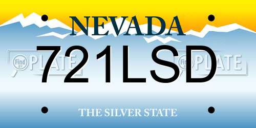 721LSD Nevada License Plate