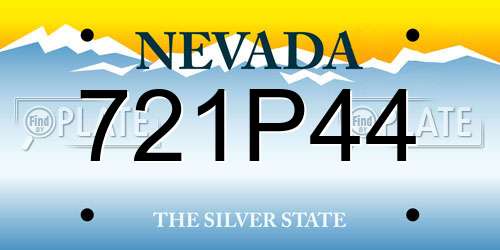 721P44 Nevada License Plate