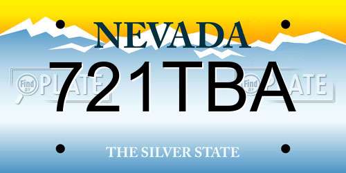 721TBA Nevada License Plate