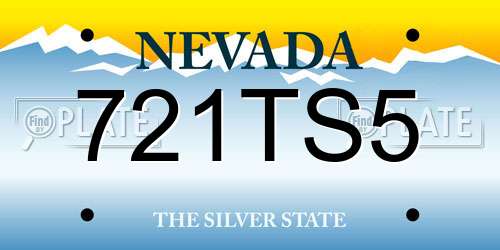 721TS5 Nevada License Plate