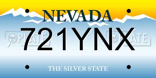 721YNX Nevada License Plate