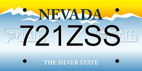 721ZSS Nevada License Plate