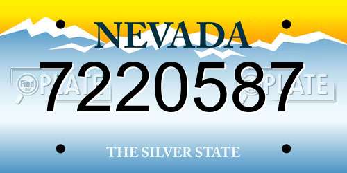 7220587 Nevada License Plate