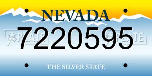 7220595 Nevada License Plate