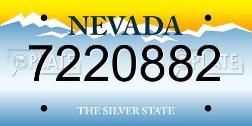 7220882 Nevada License Plate