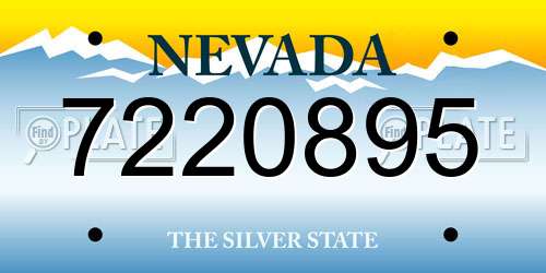 7220895 Nevada License Plate