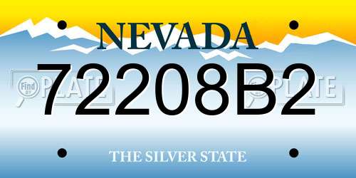 72208B2 Nevada License Plate