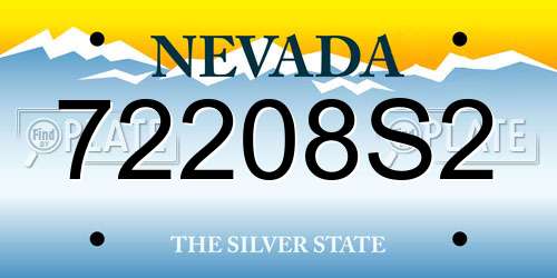 72208S2 Nevada License Plate