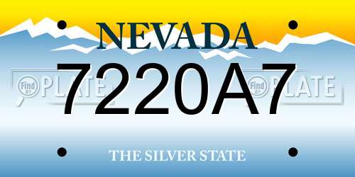 7220A7 Nevada License Plate