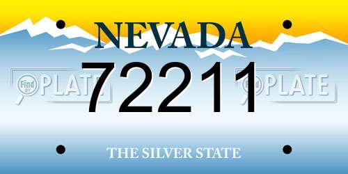 72211 Nevada License Plate