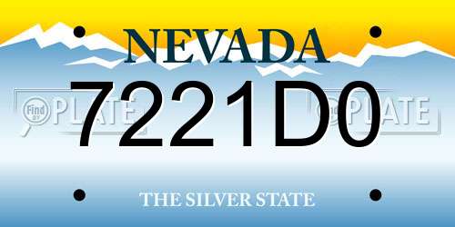 7221D0 Nevada License Plate