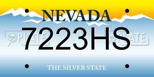7223HS Nevada License Plate