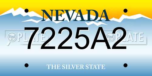 7225A2 Nevada License Plate