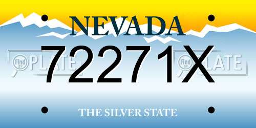 72271X Nevada License Plate