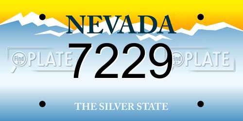 7229 Nevada License Plate