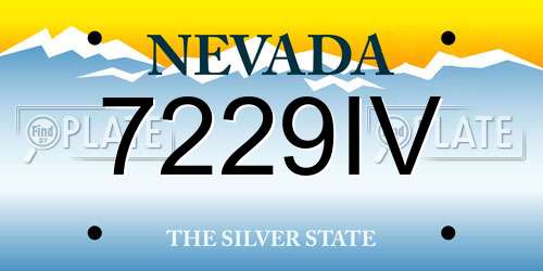 7229IV Nevada License Plate
