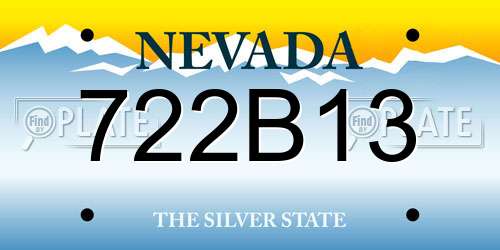 722B13 Nevada License Plate