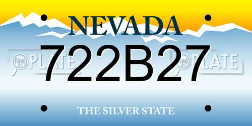722B27 Nevada License Plate