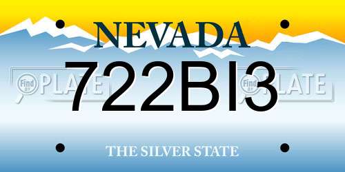 722BI3 Nevada License Plate