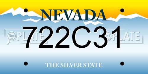 722C31 Nevada License Plate