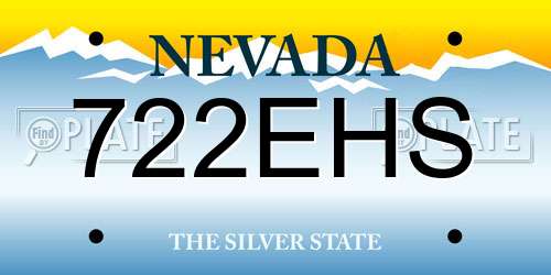 722EHS Nevada License Plate