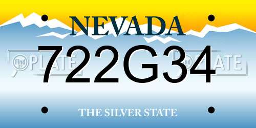 722G34 Nevada License Plate