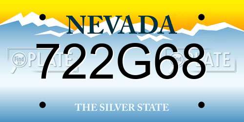 722G68 Nevada License Plate