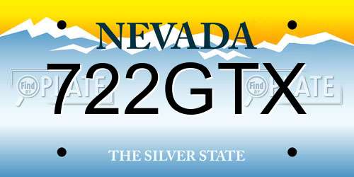 722GTX Nevada License Plate