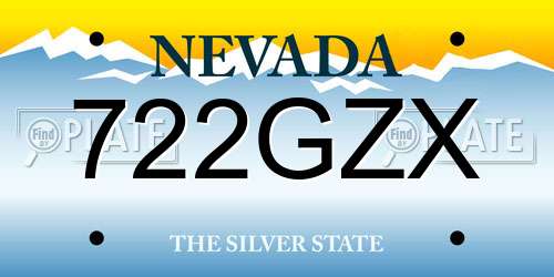 722GZX Nevada License Plate