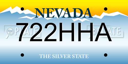722HHA Nevada License Plate