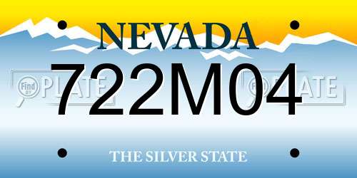 722M04 Nevada License Plate