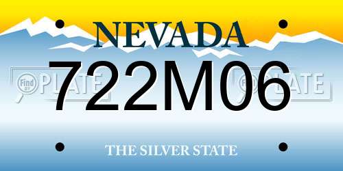 722M06 Nevada License Plate
