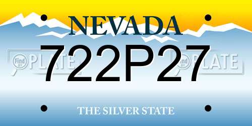 722P27 Nevada License Plate